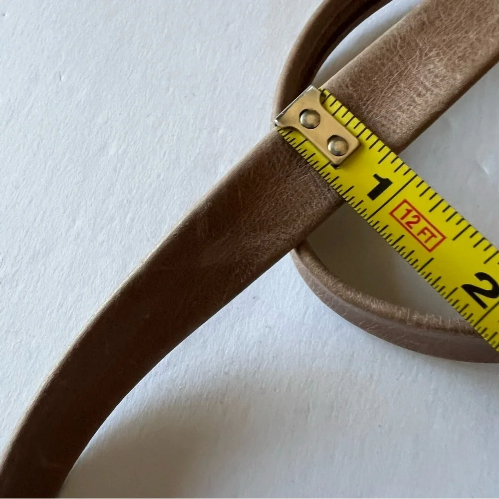 ADA LEATHER WRAP BELT OS BEIGE TAUPE NWT